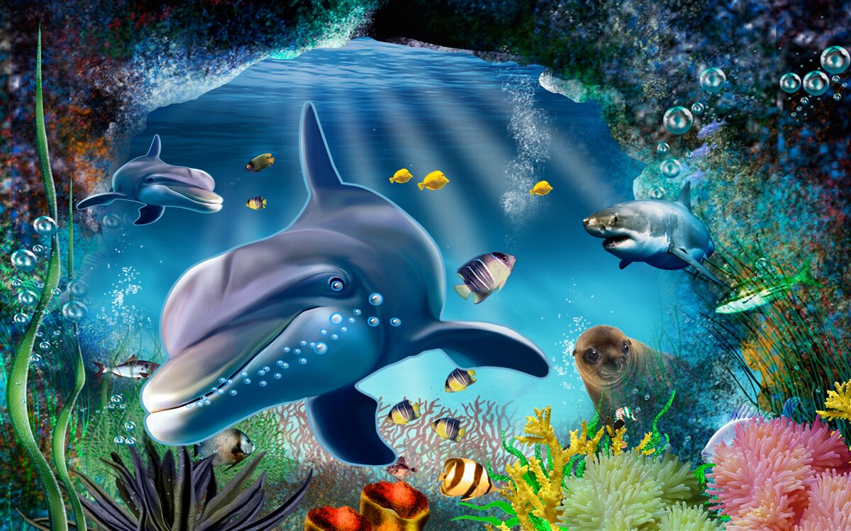 Fototapet locuitori de adâncime de natură prădătoare