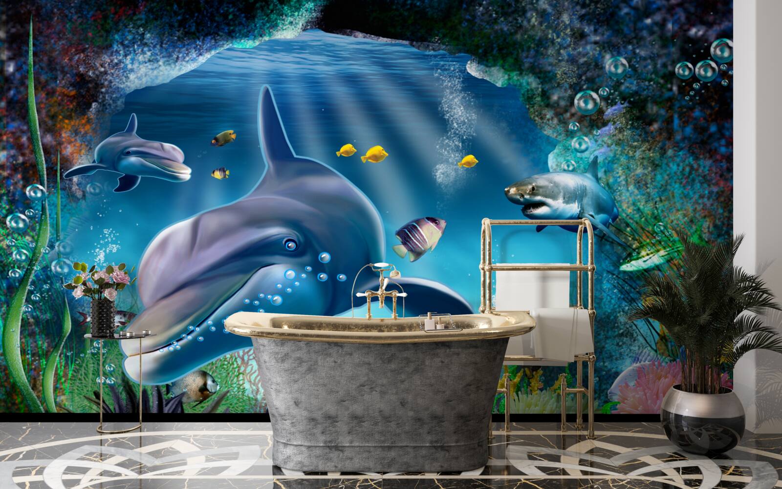 Fototapet locuitori de adâncime de natură prădătoare