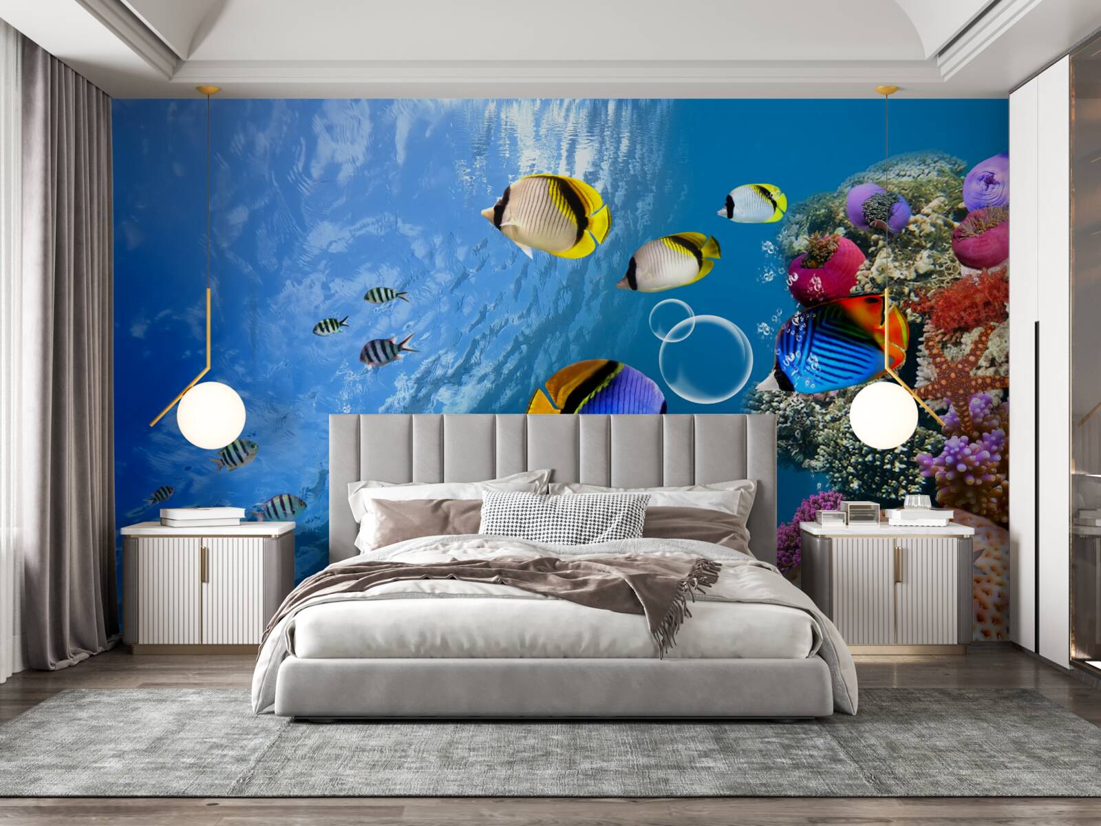 Fototapet pește strălucitor în apă calmă