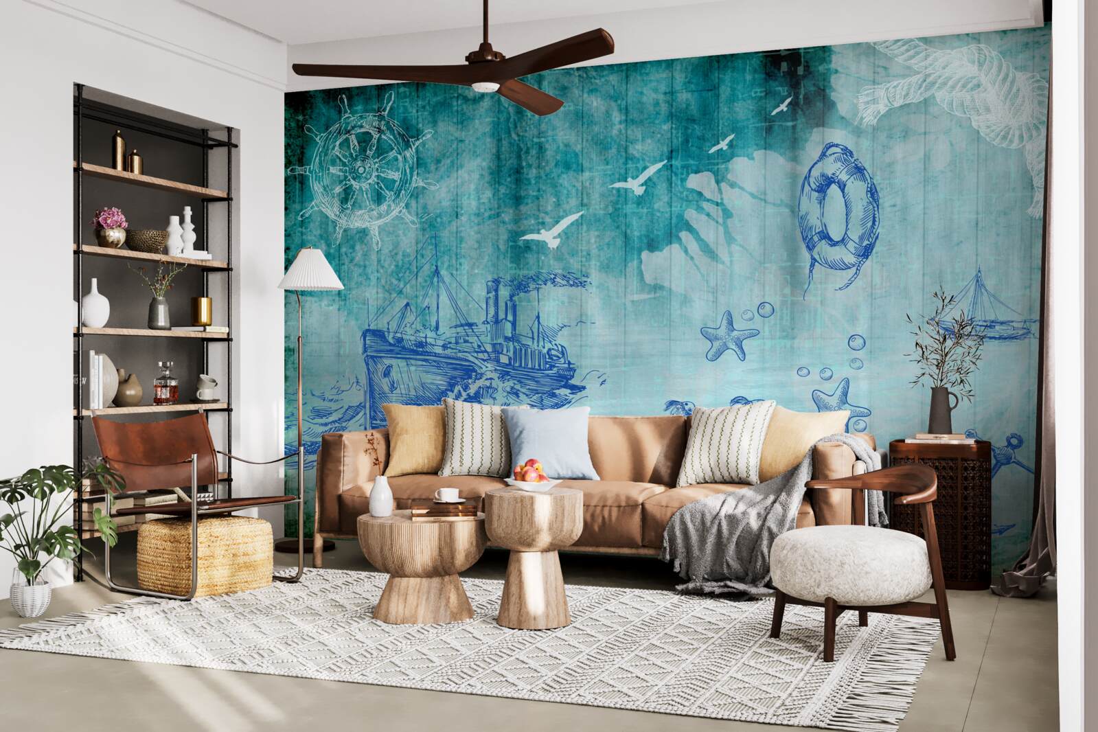 Fototapet Viața la bordul navei și în ocean