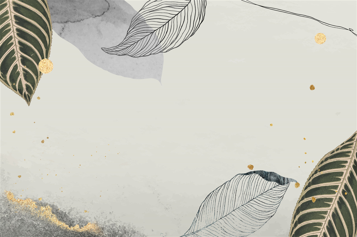 Fototapet frunze tropicale mari pe un fundal gri