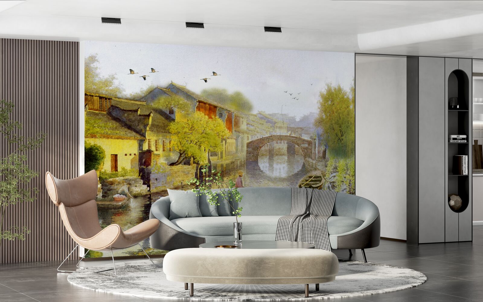 Fototapet acuarele înfățișând flori de pădure