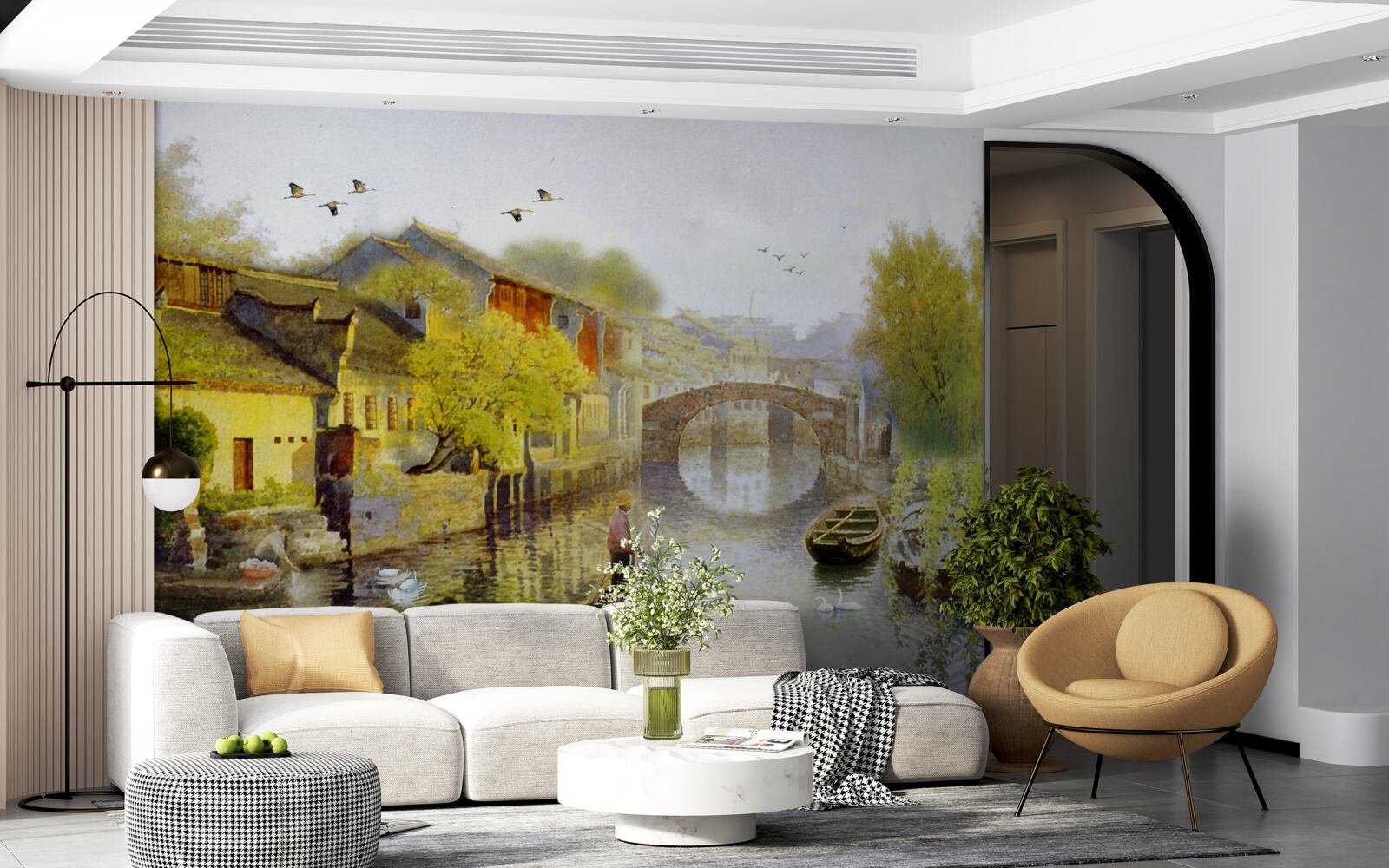 Fototapet acuarele înfățișând flori de pădure