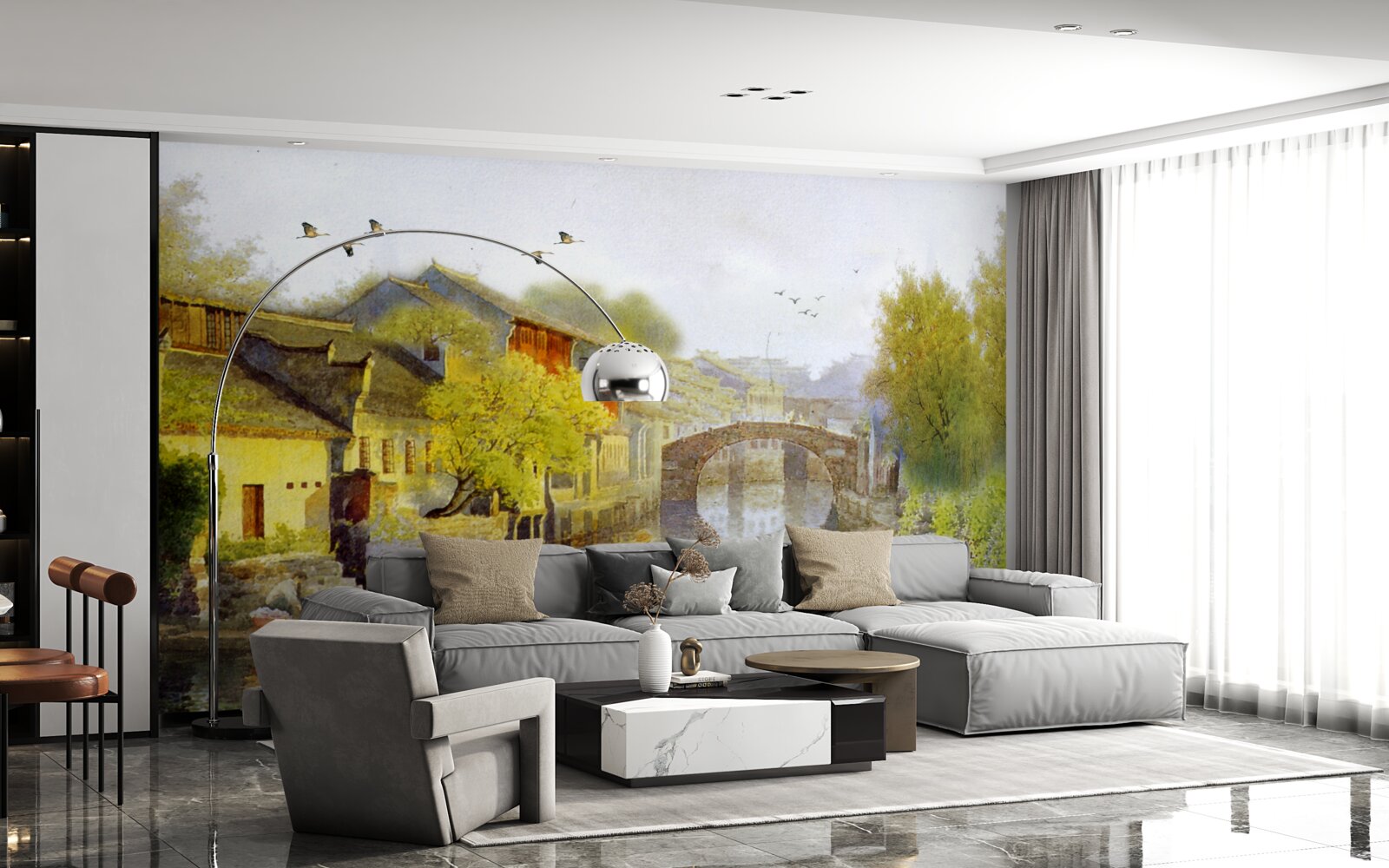 Fototapet acuarele înfățișând flori de pădure