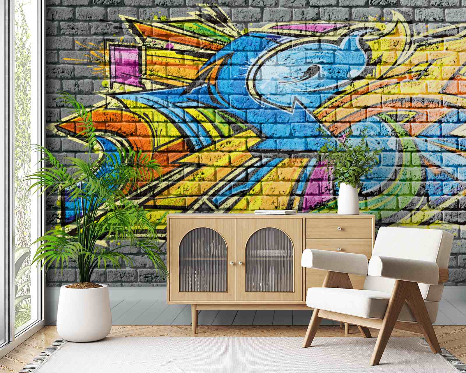 Fototapet pictură de perete graffiti multicoloră