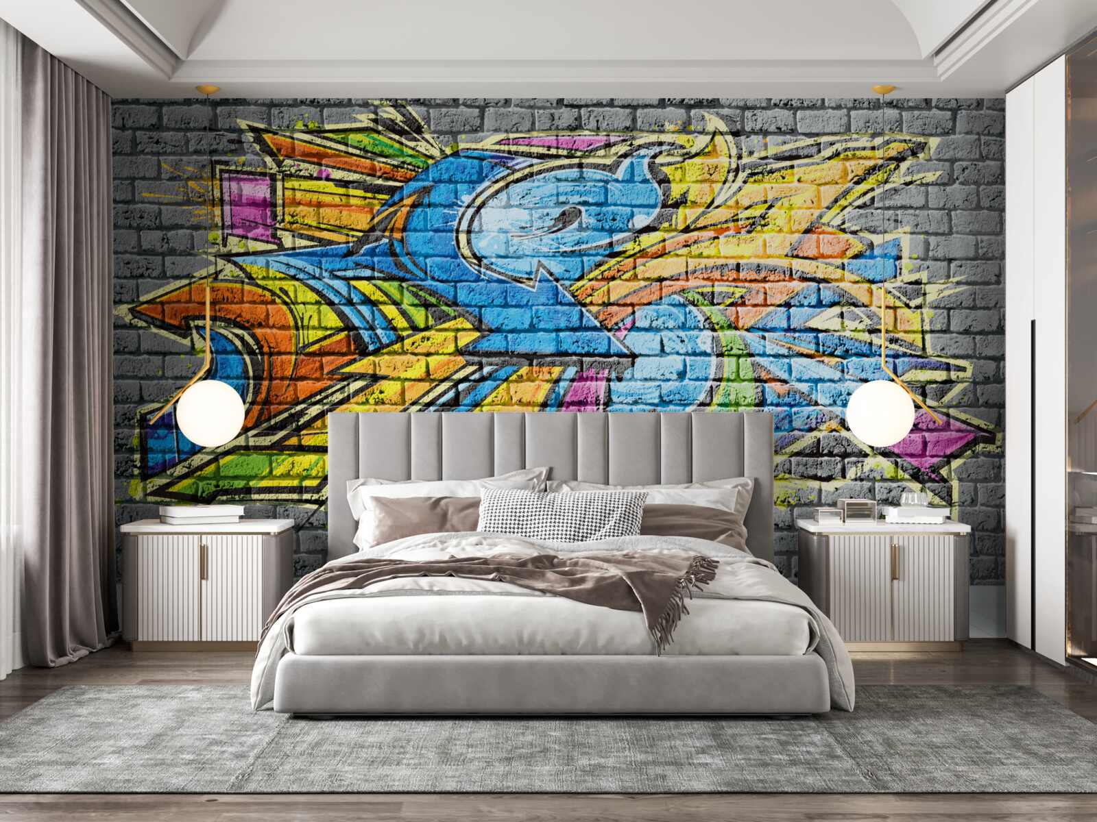 Fototapet pictură de perete graffiti multicoloră