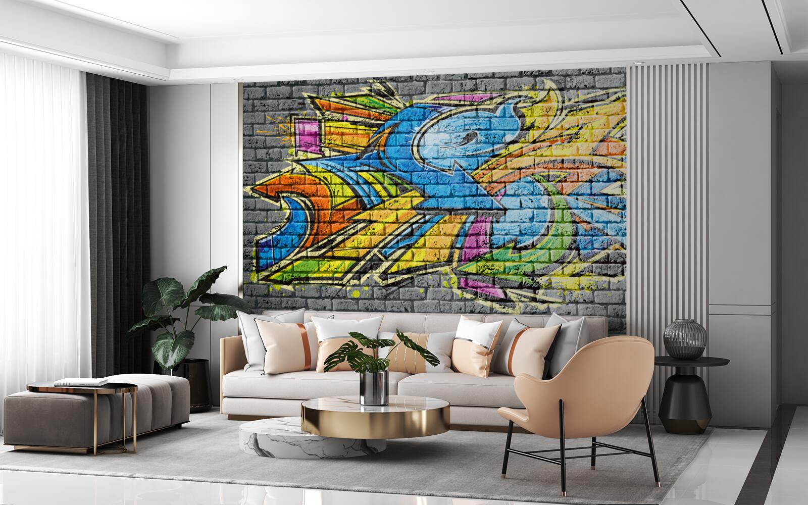 Fototapet pictură de perete graffiti multicoloră