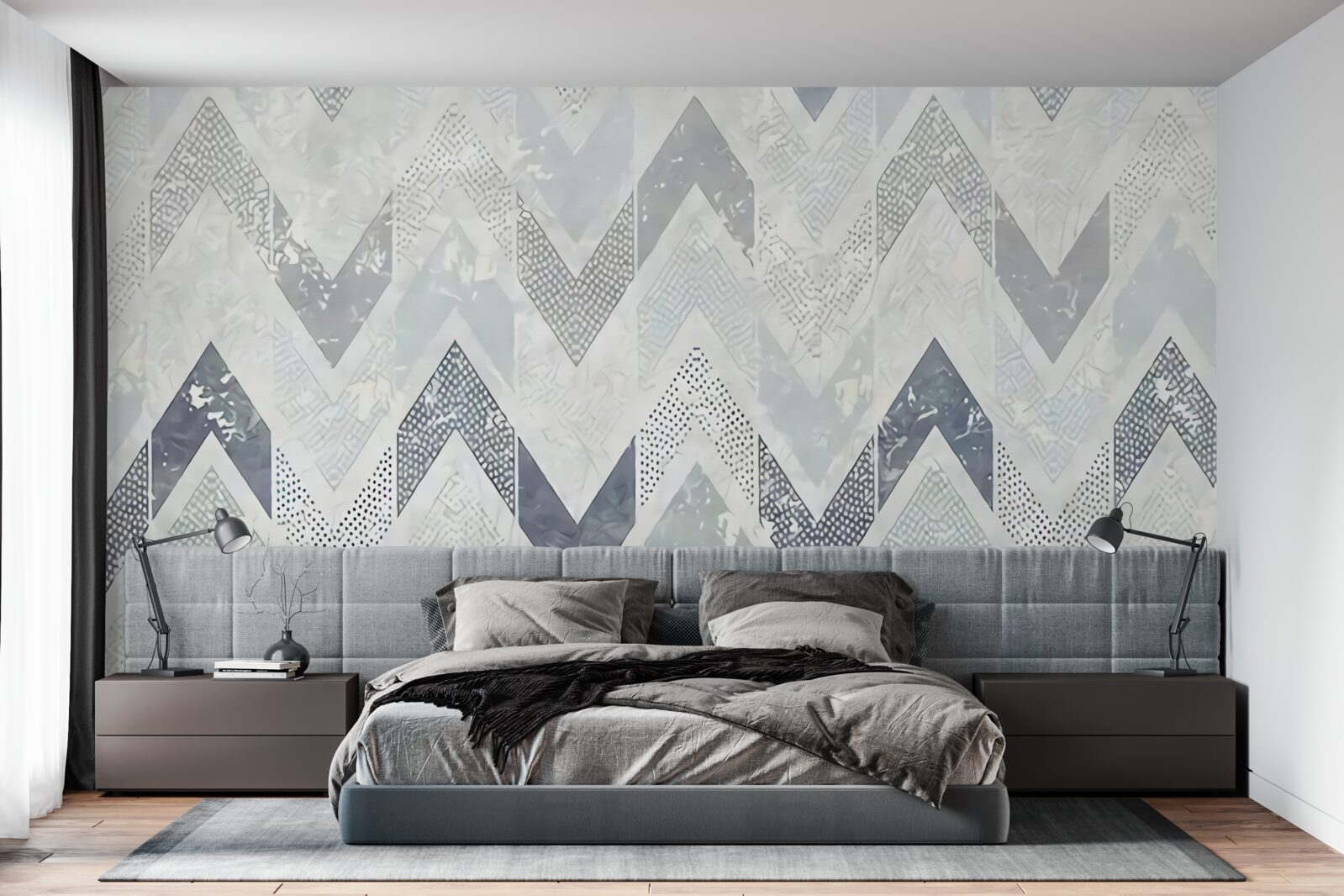 Fototapet linii reci care curg în zigzag