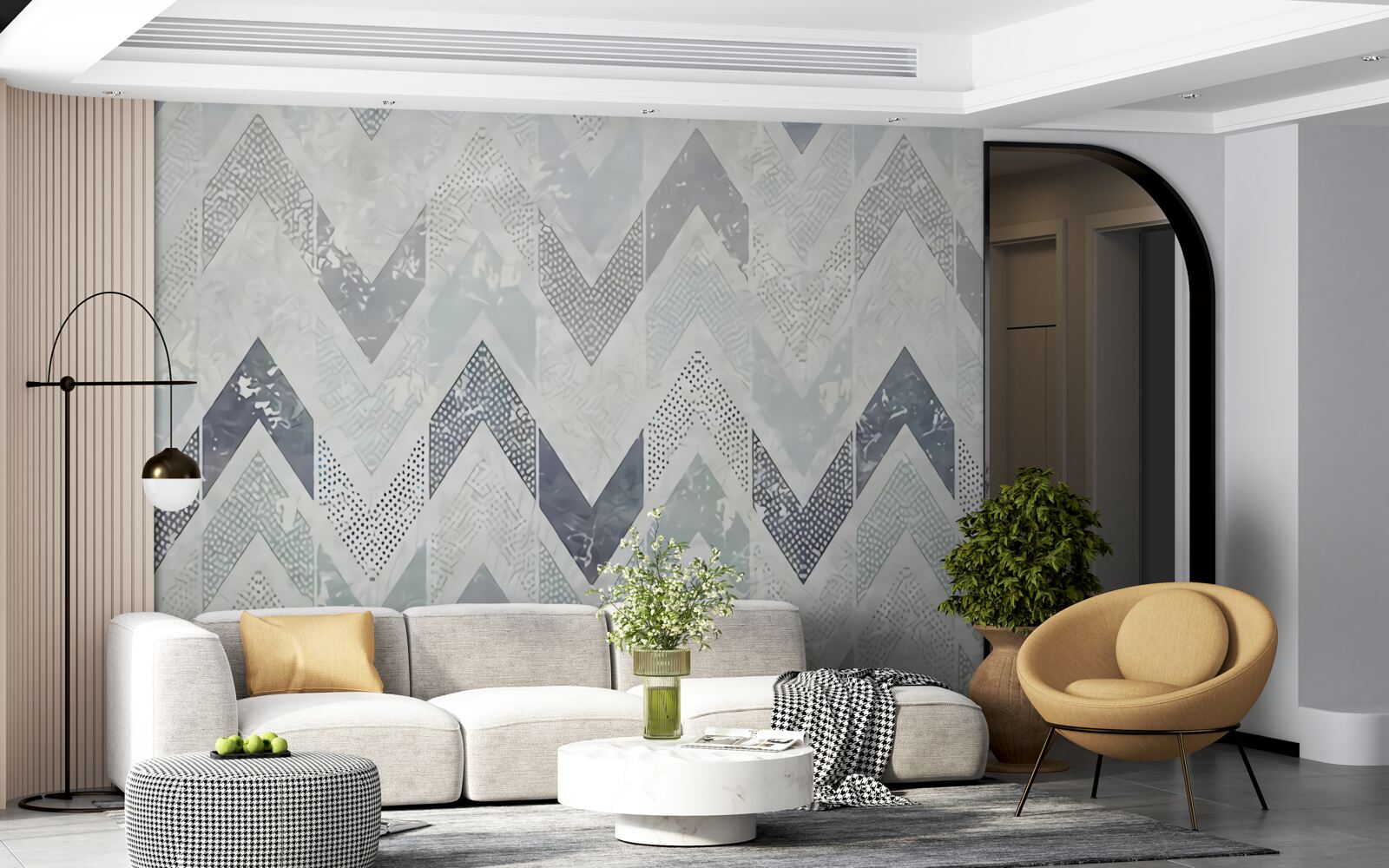 Fototapet linii reci care curg în zigzag