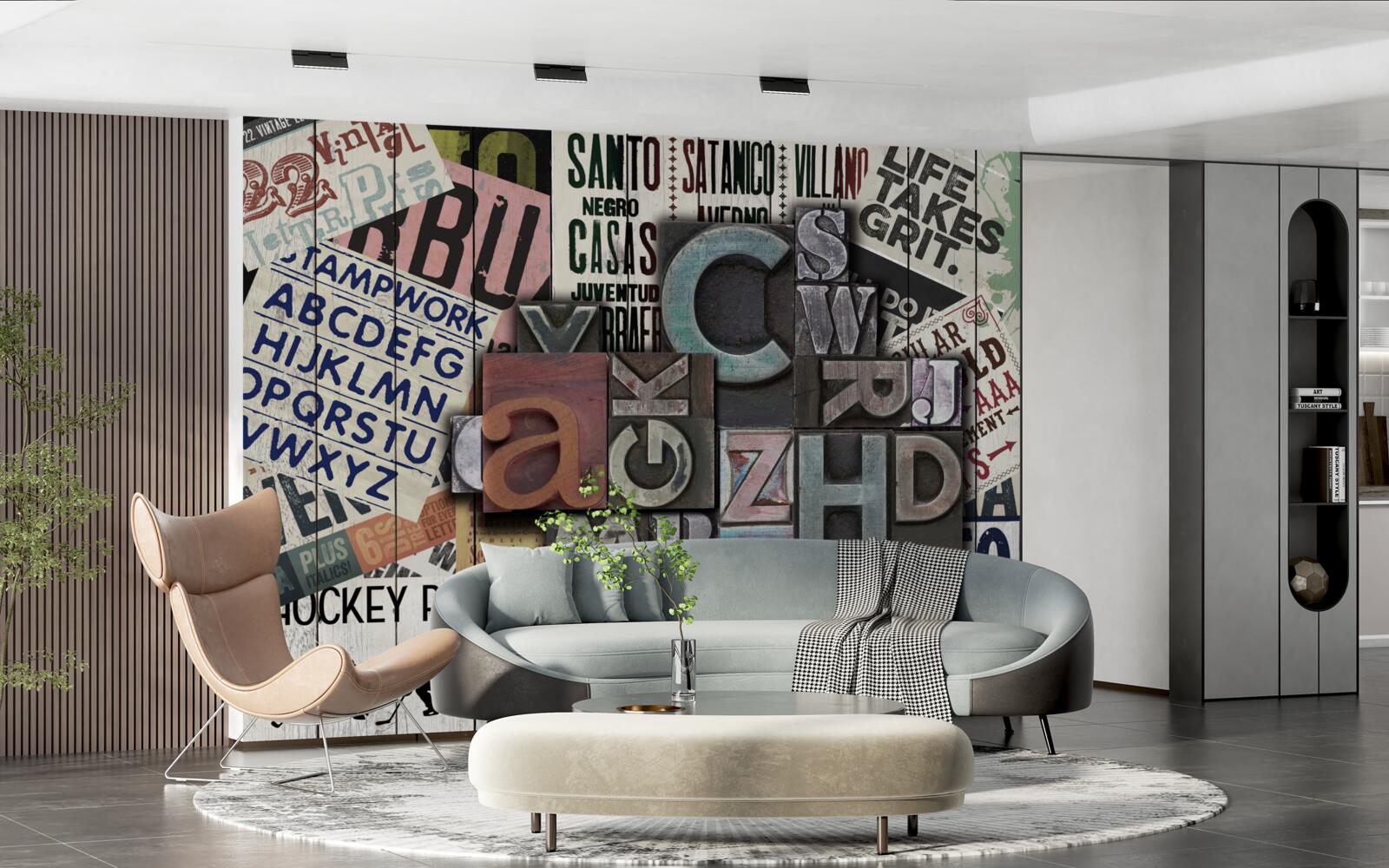 Fototapet inscripții în diferite forme