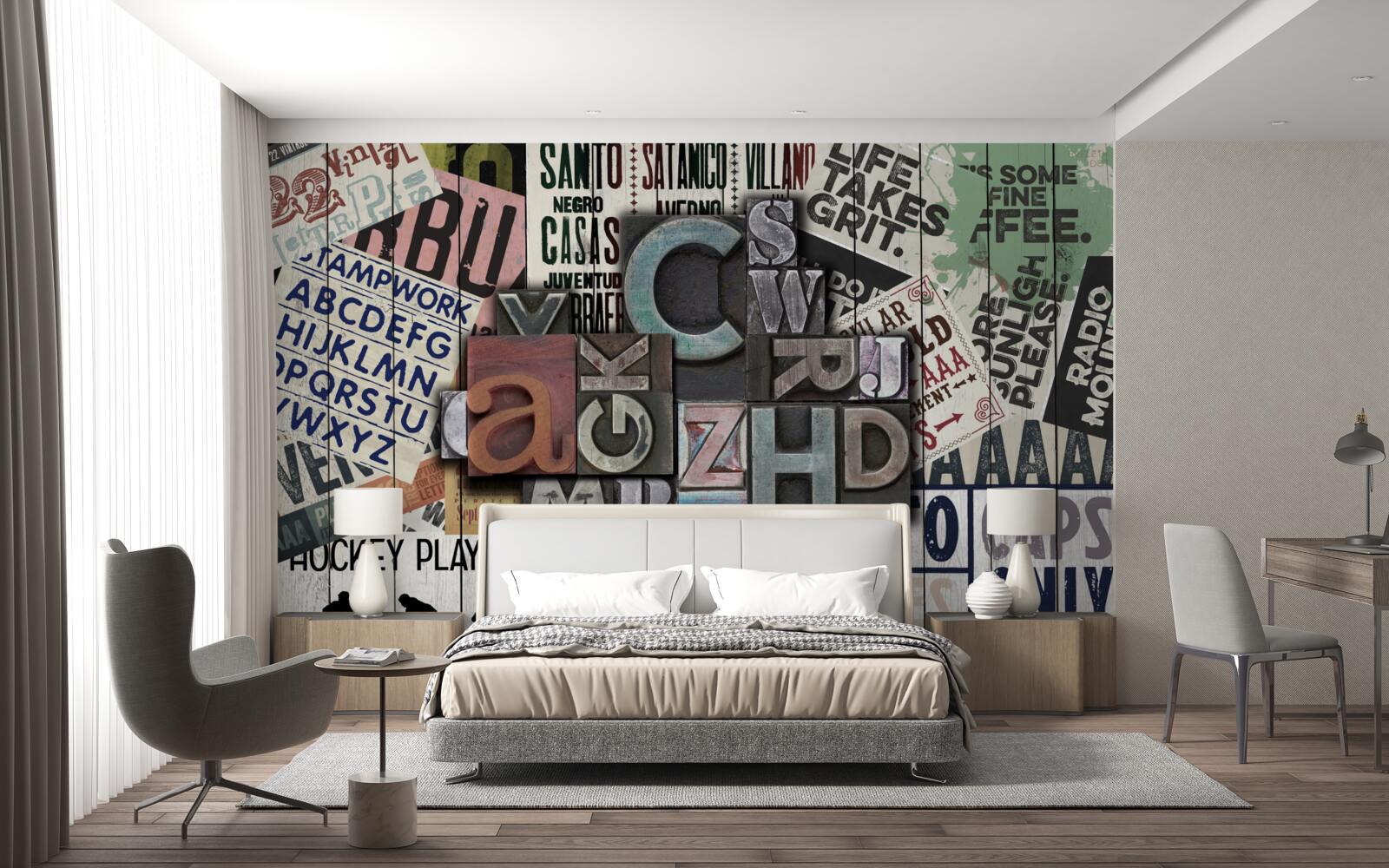 Fototapet inscripții în diferite forme