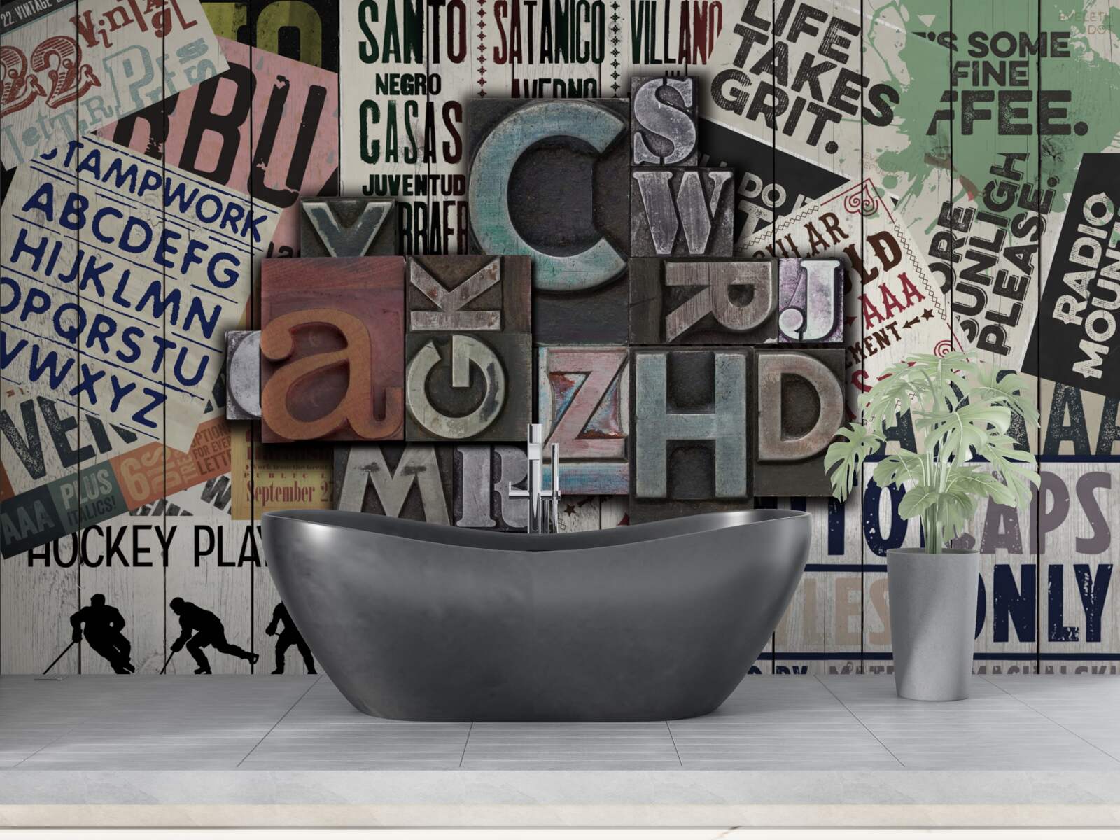 Fototapet inscripții în diferite forme