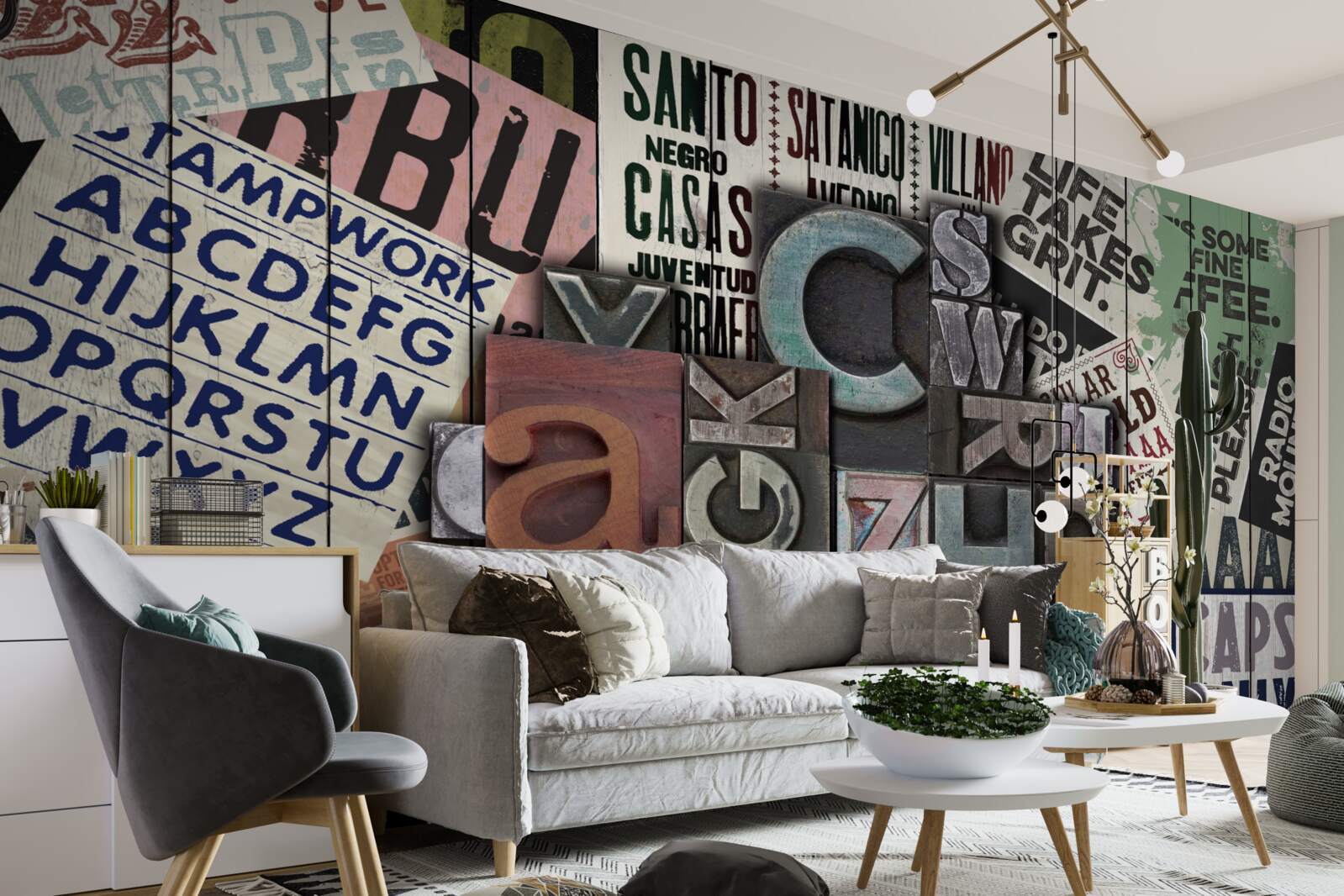 Fototapet inscripții în diferite forme