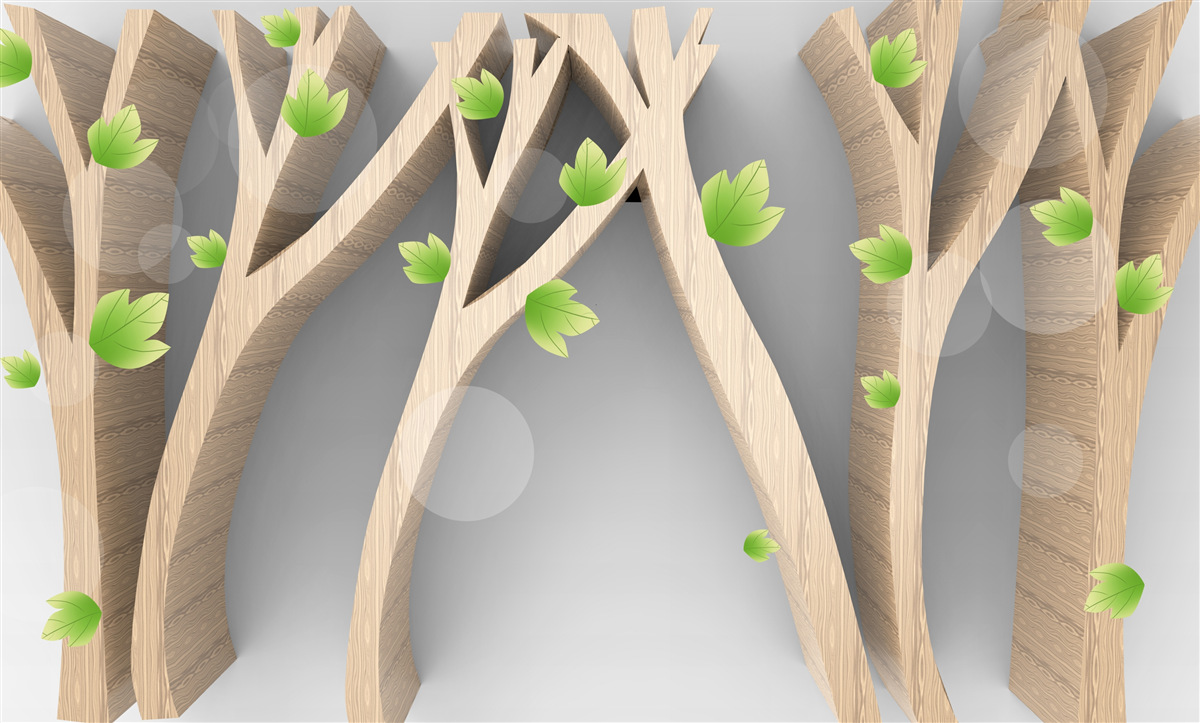 Fototapet pădure abstractă de foioase