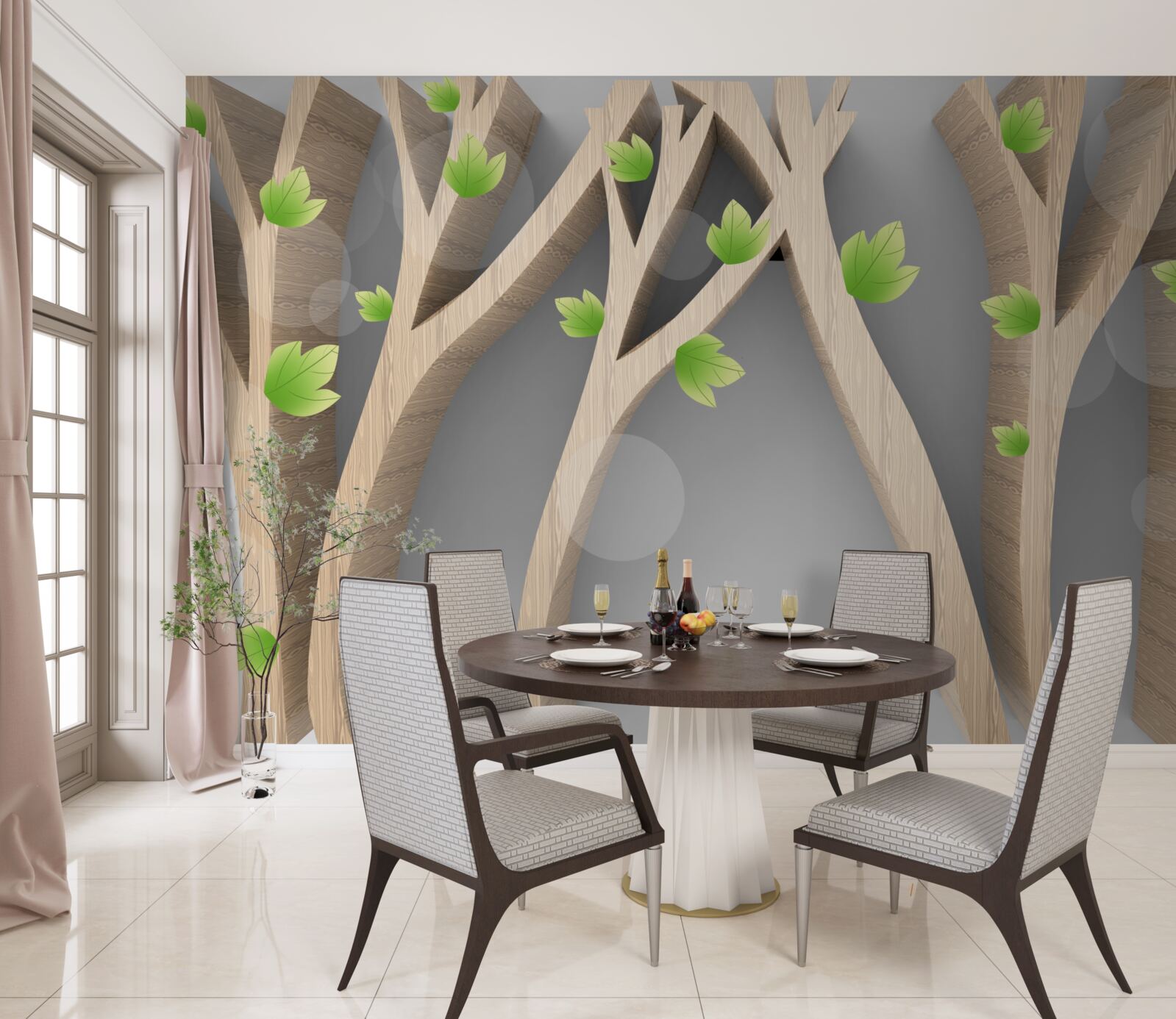 Fototapet pădure abstractă de foioase