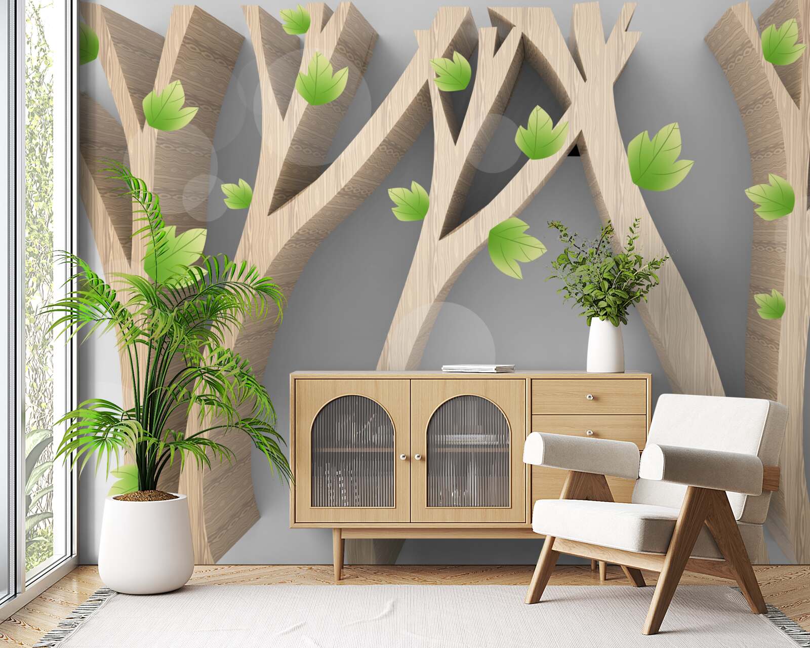 Fototapet pădure abstractă de foioase