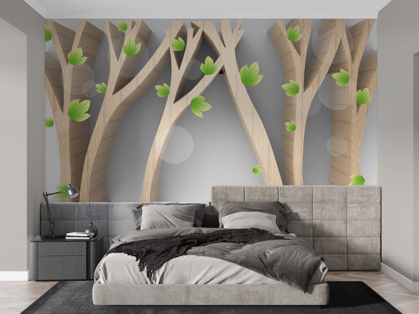 Fototapet pădure abstractă de foioase