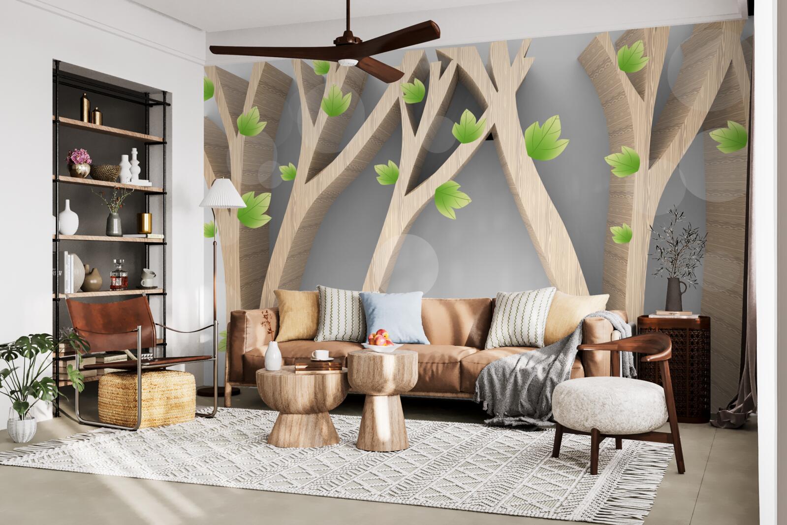 Fototapet pădure abstractă de foioase