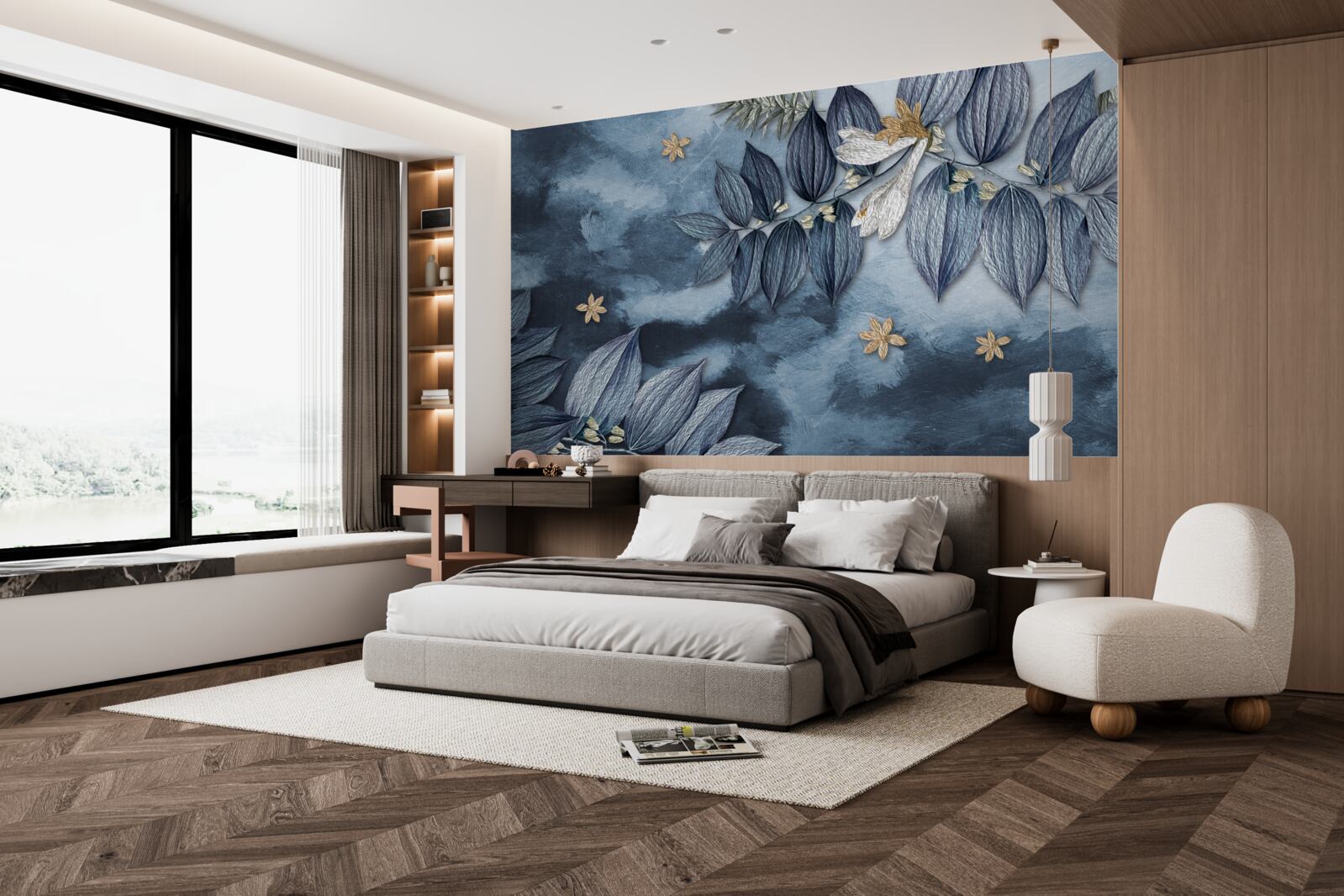 Fototapet o noapte cu nori într-o pădure tropicală