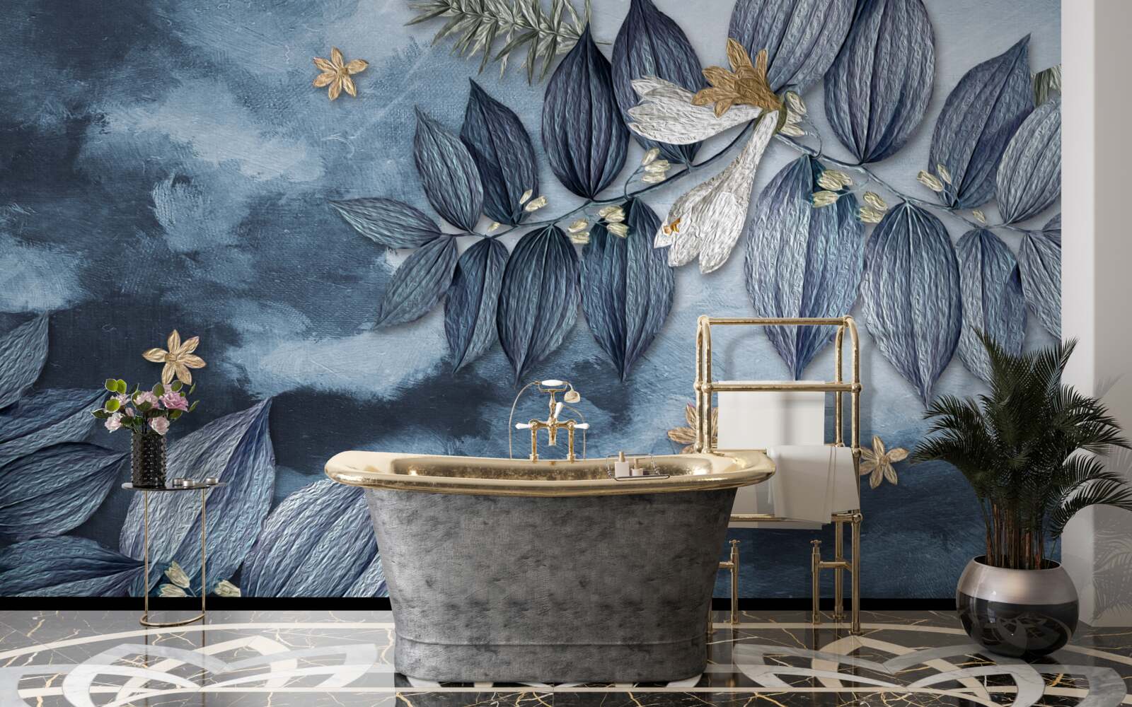 Fototapet o noapte cu nori într-o pădure tropicală