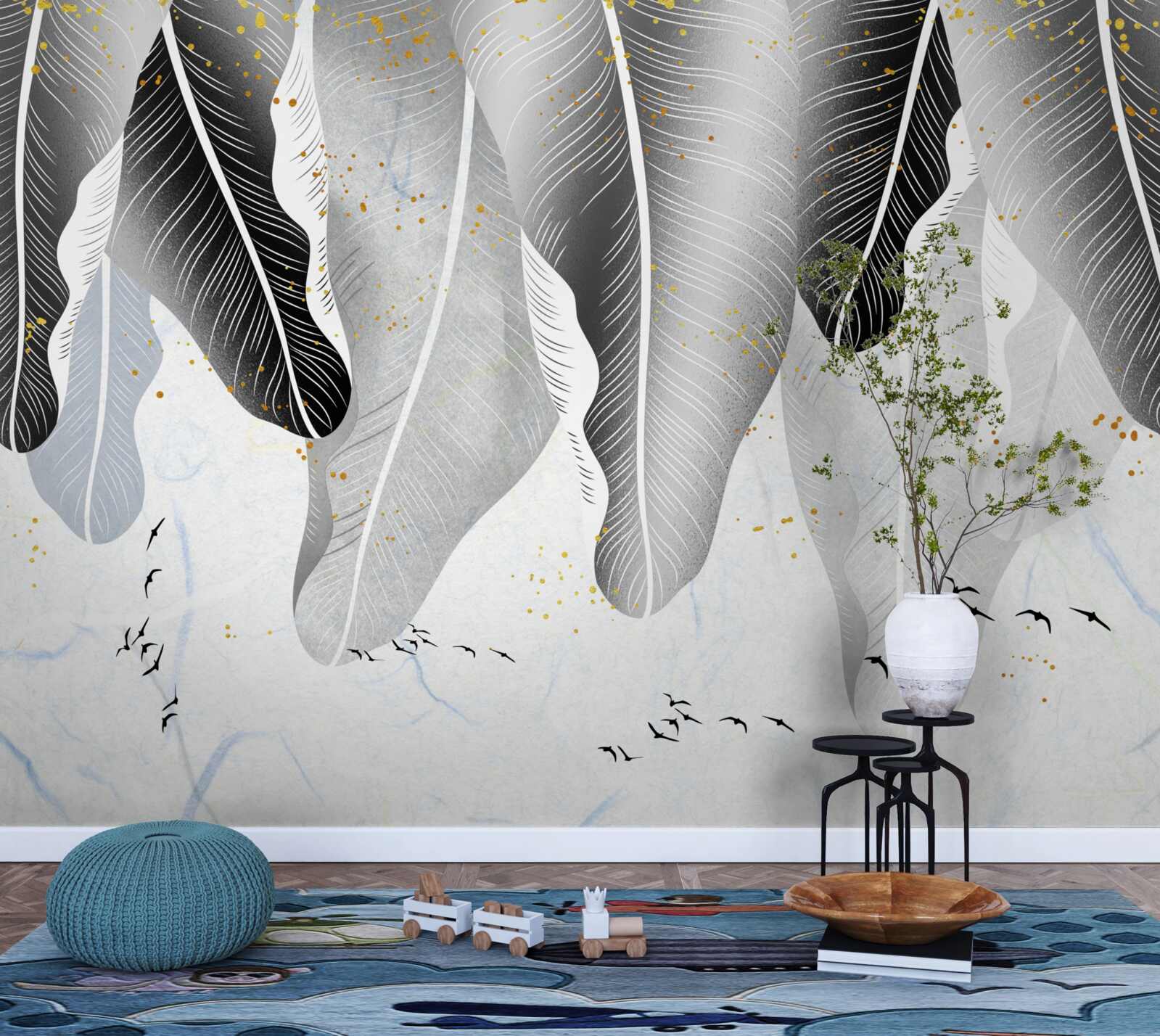 Fototapet schemă cu elemente tropicale