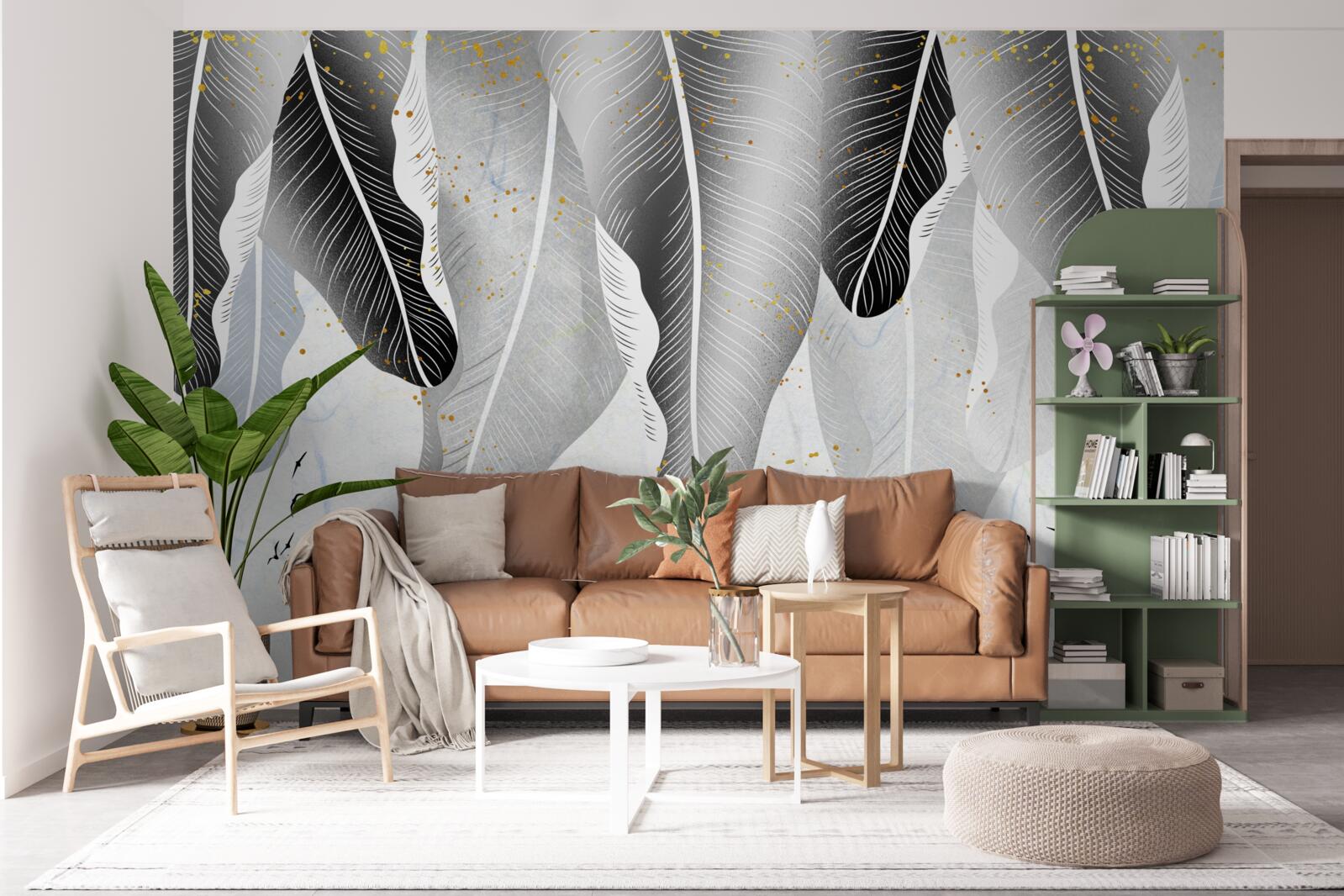 Fototapet schemă cu elemente tropicale