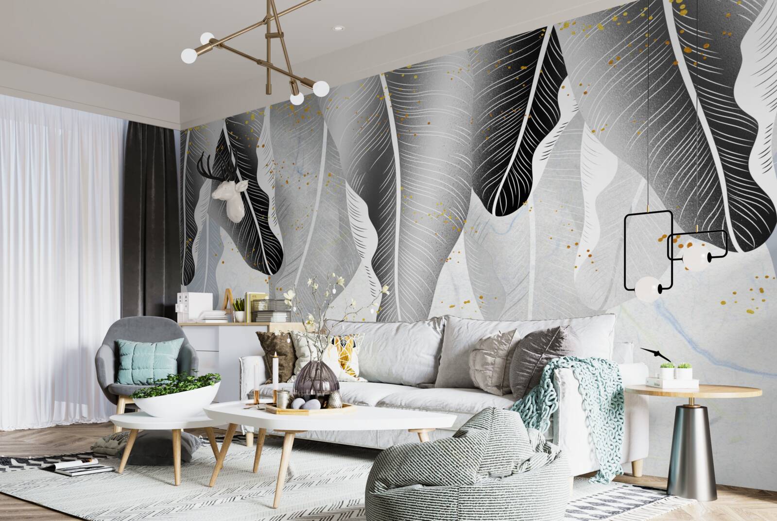 Fototapet schemă cu elemente tropicale