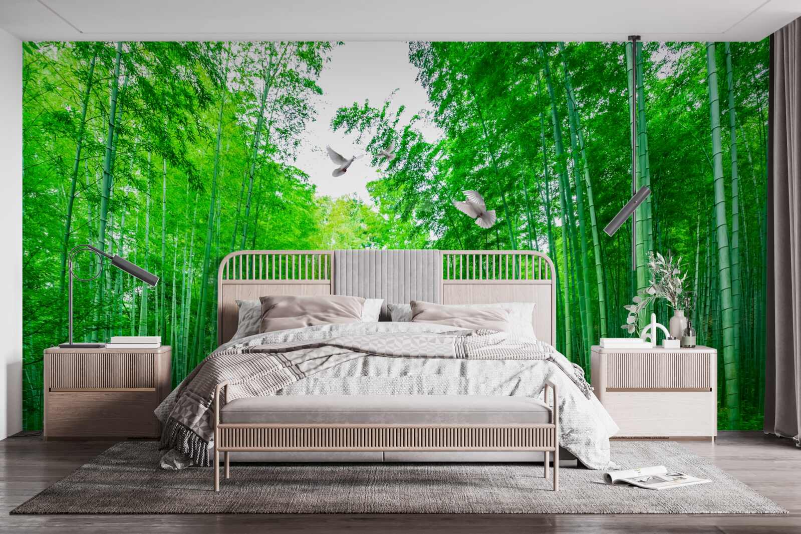 Fototapet Cărare printr-o pădure verde de bambus