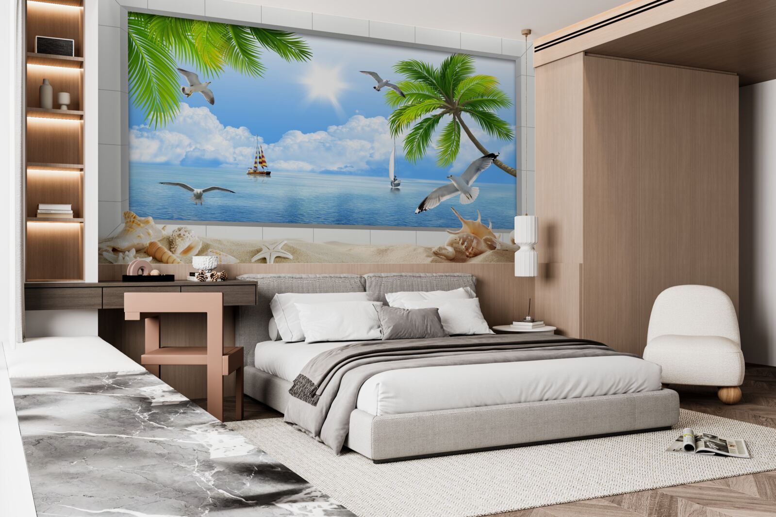 Fototapet nave pe o mare calmă