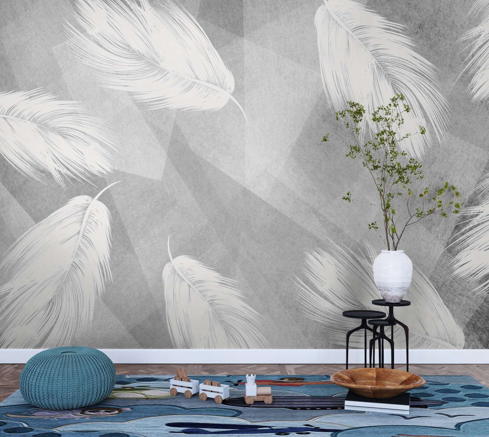 Fototapet puf moale, alb ca zăpada