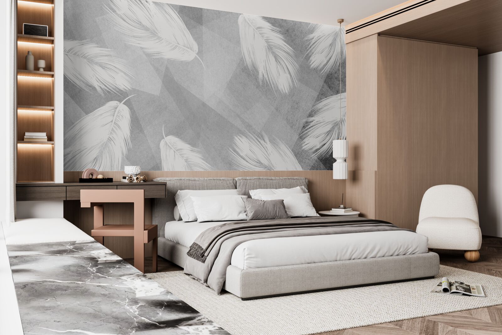 Fototapet puf moale, alb ca zăpada