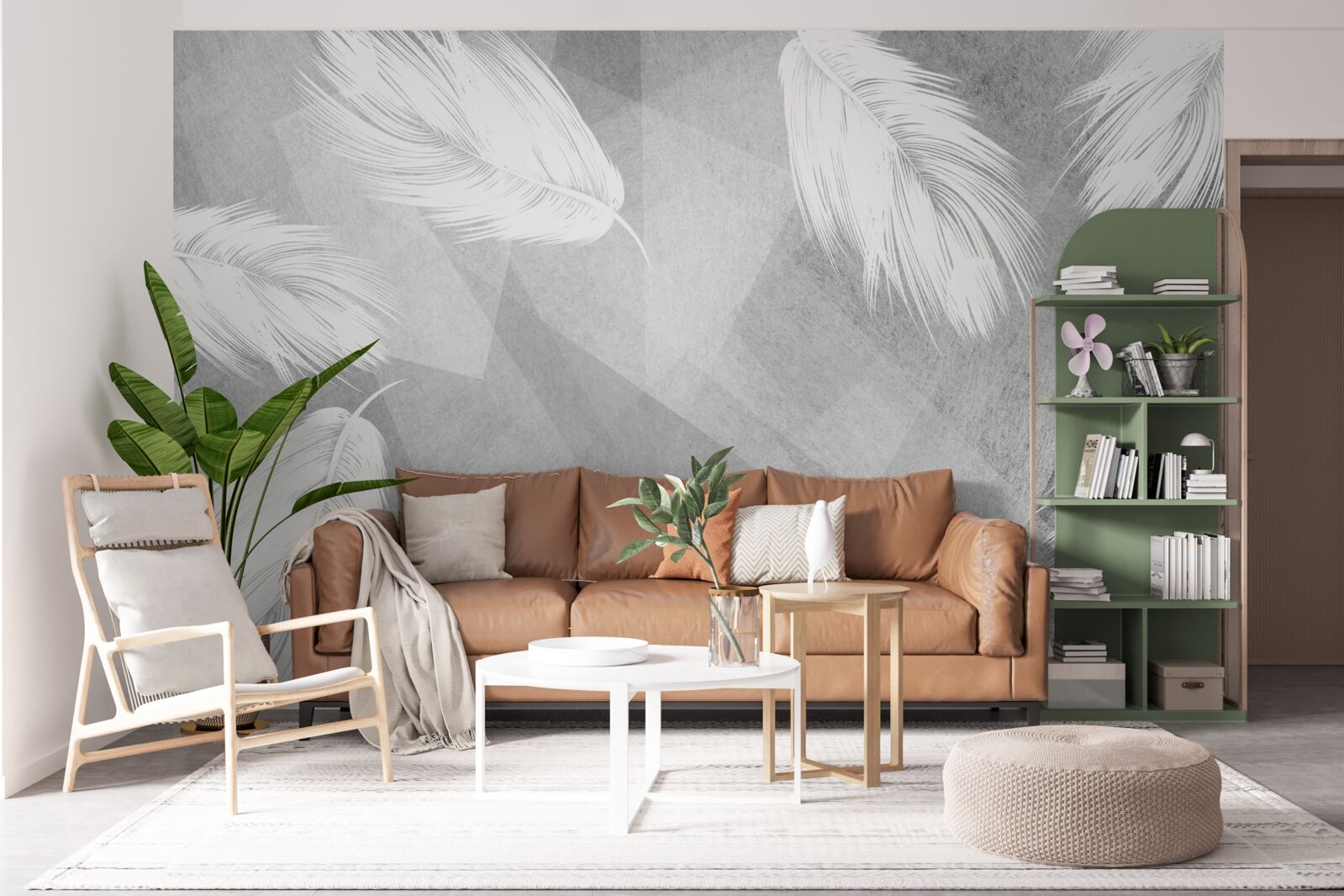 Fototapet puf moale, alb ca zăpada