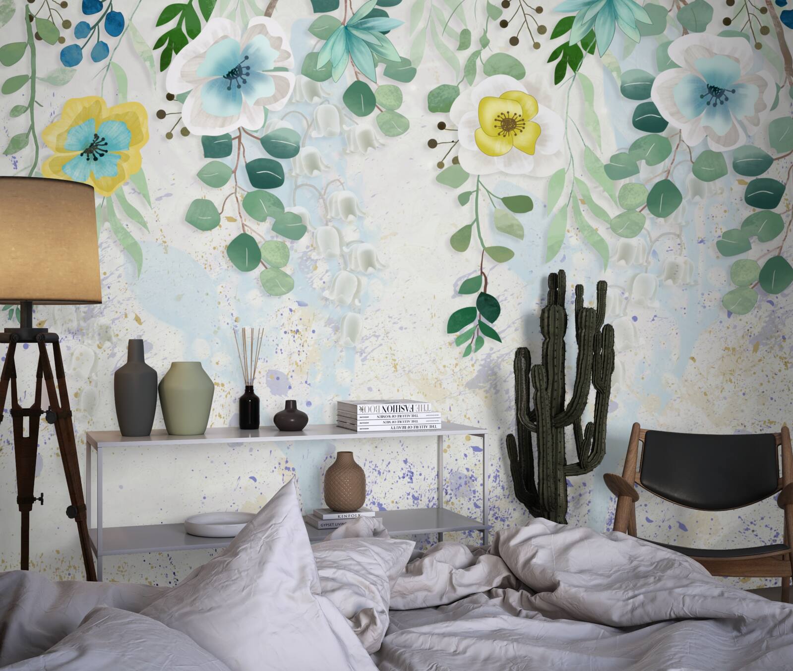 Fototapet liane de flori în culori delicate