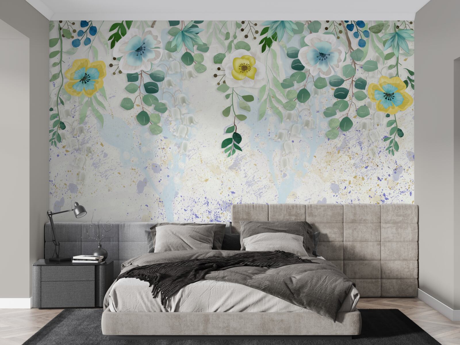 Fototapet liane de flori în culori delicate