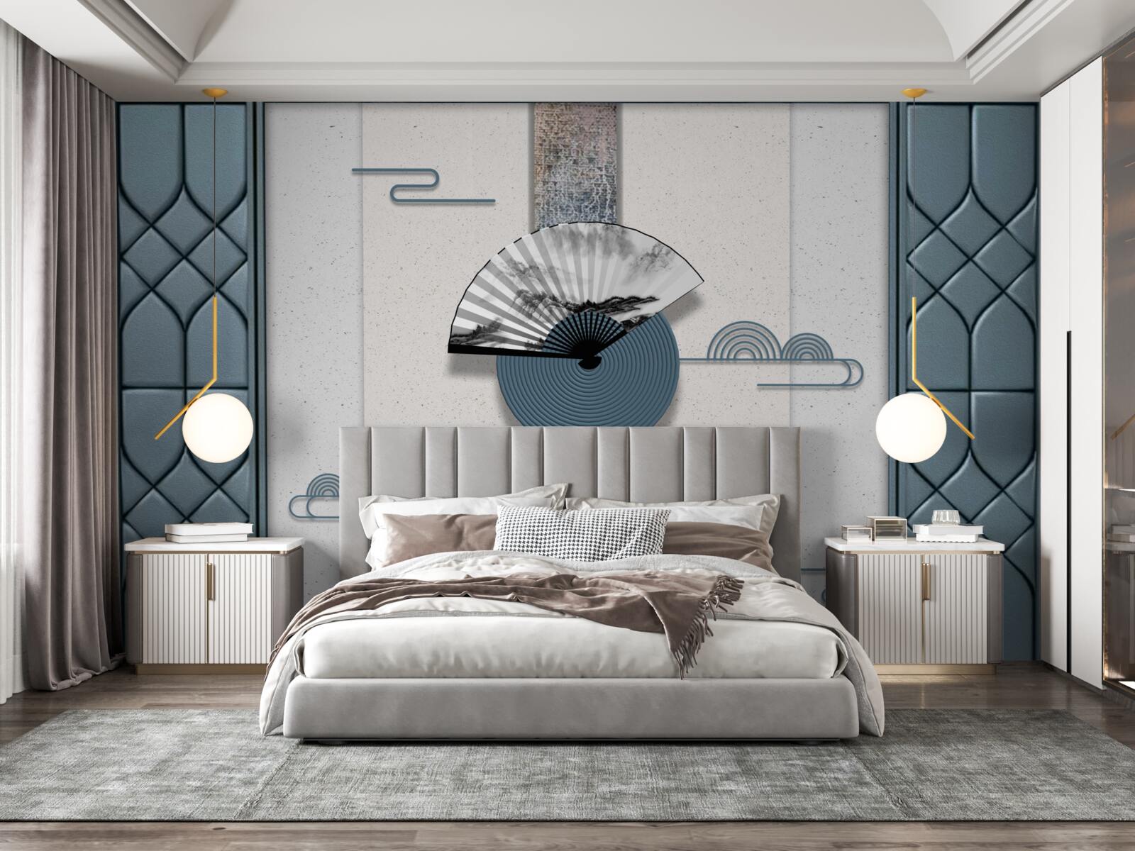 Fototapet ventilator în alb și negru pe un cer înnorat