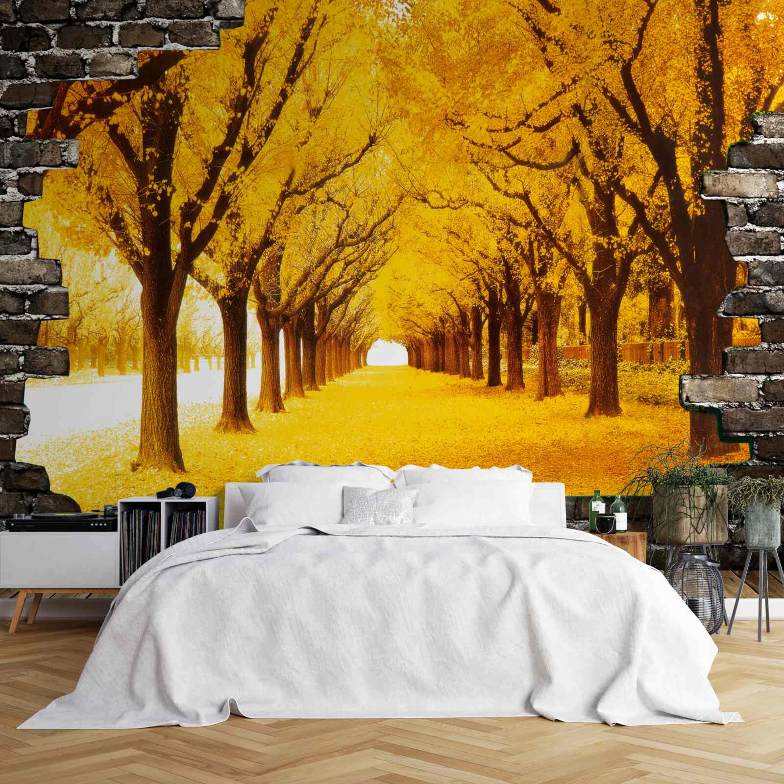 Fototapet bulevardul era acoperit cu frunze galbene