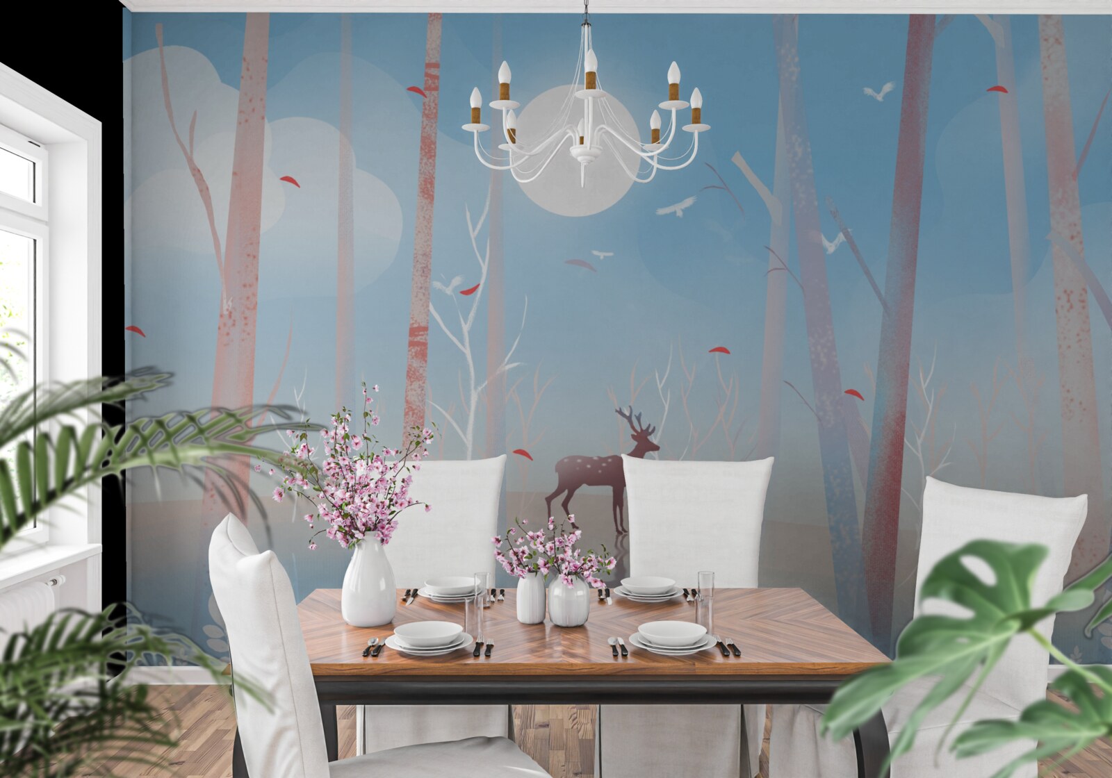 Fototapet animal nordic în pădure primăvara