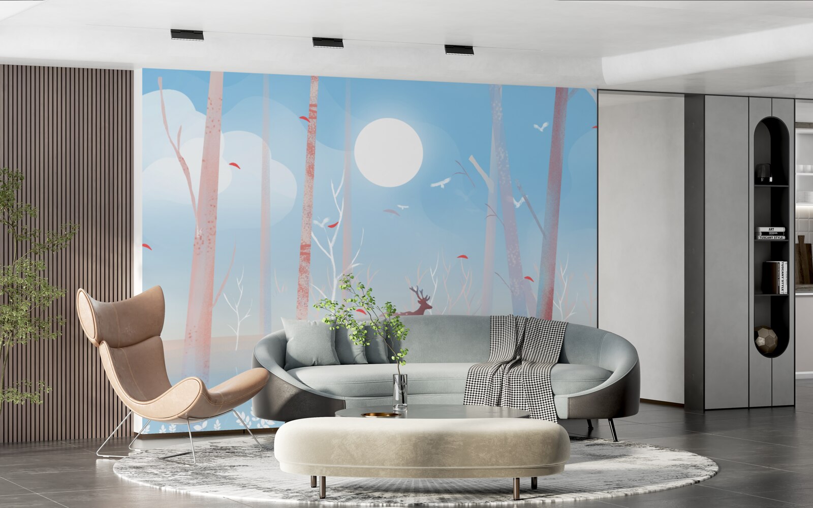 Fototapet animal nordic în pădure primăvara