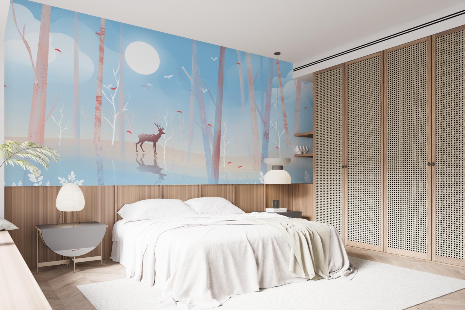 Fototapet animal nordic în pădure primăvara