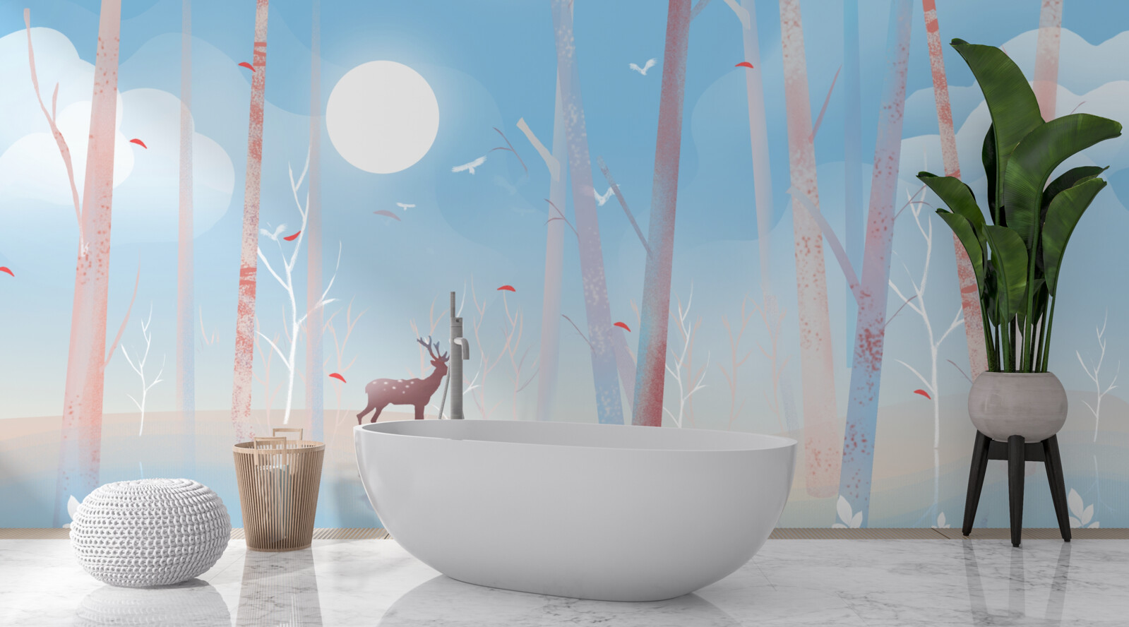 Fototapet animal nordic în pădure primăvara