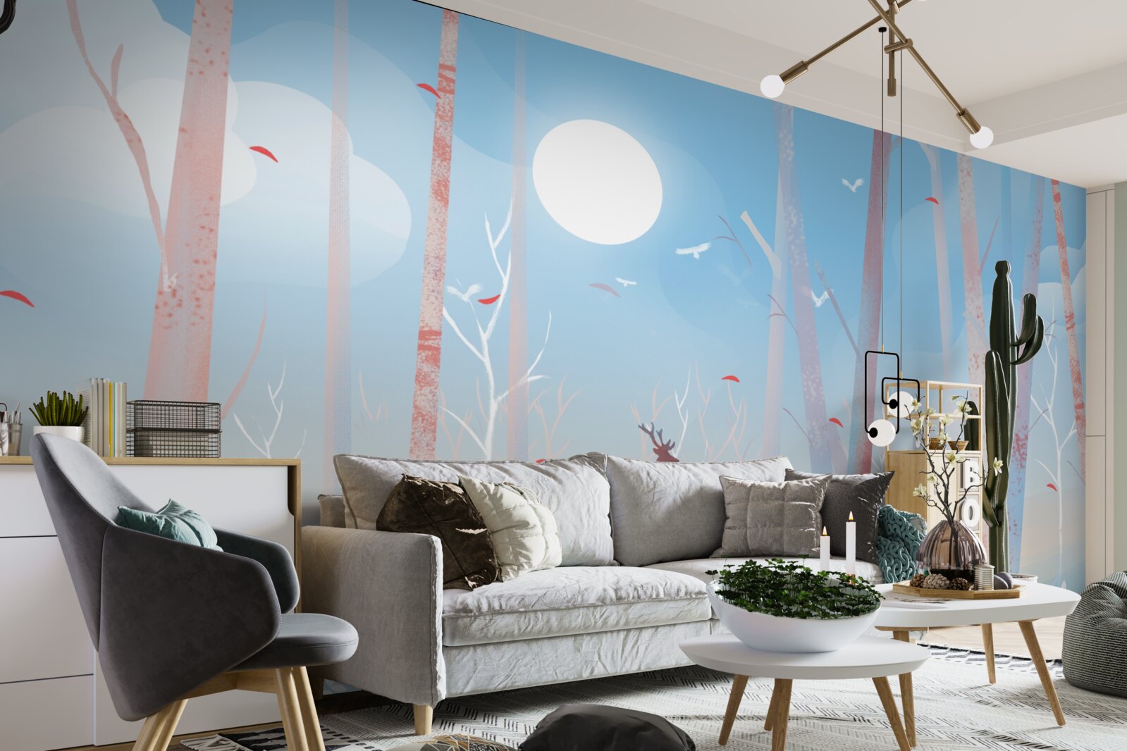 Fototapet animal nordic în pădure primăvara