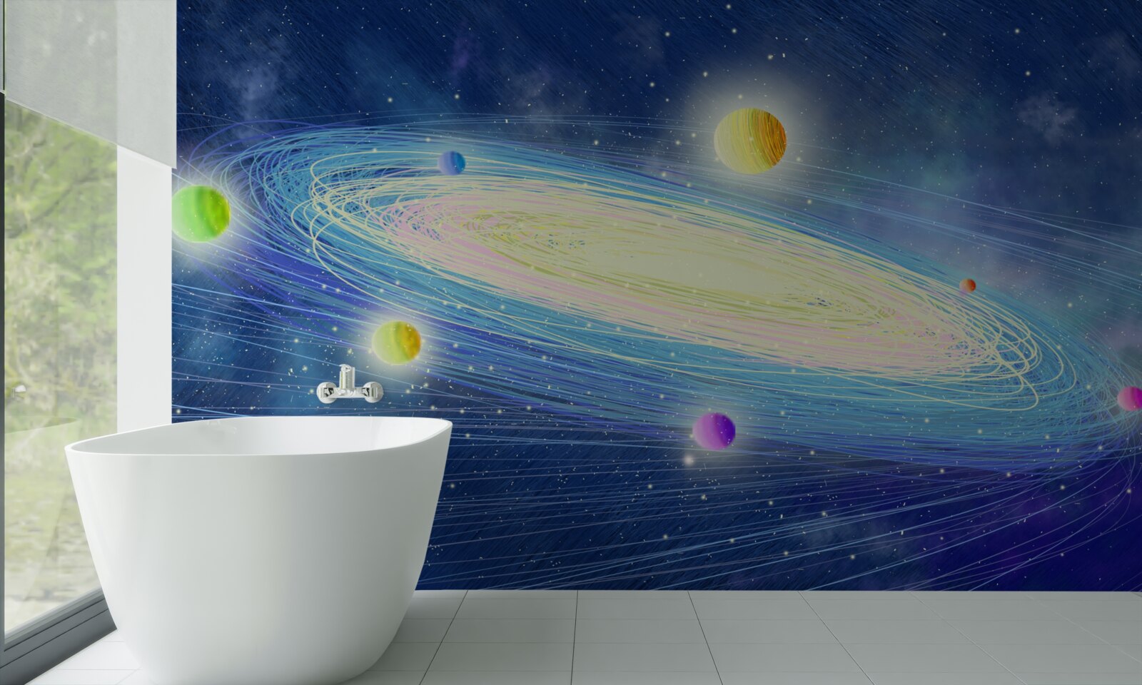 Fototapet revoluția planetelor în jurul stelei pe care o numim soare