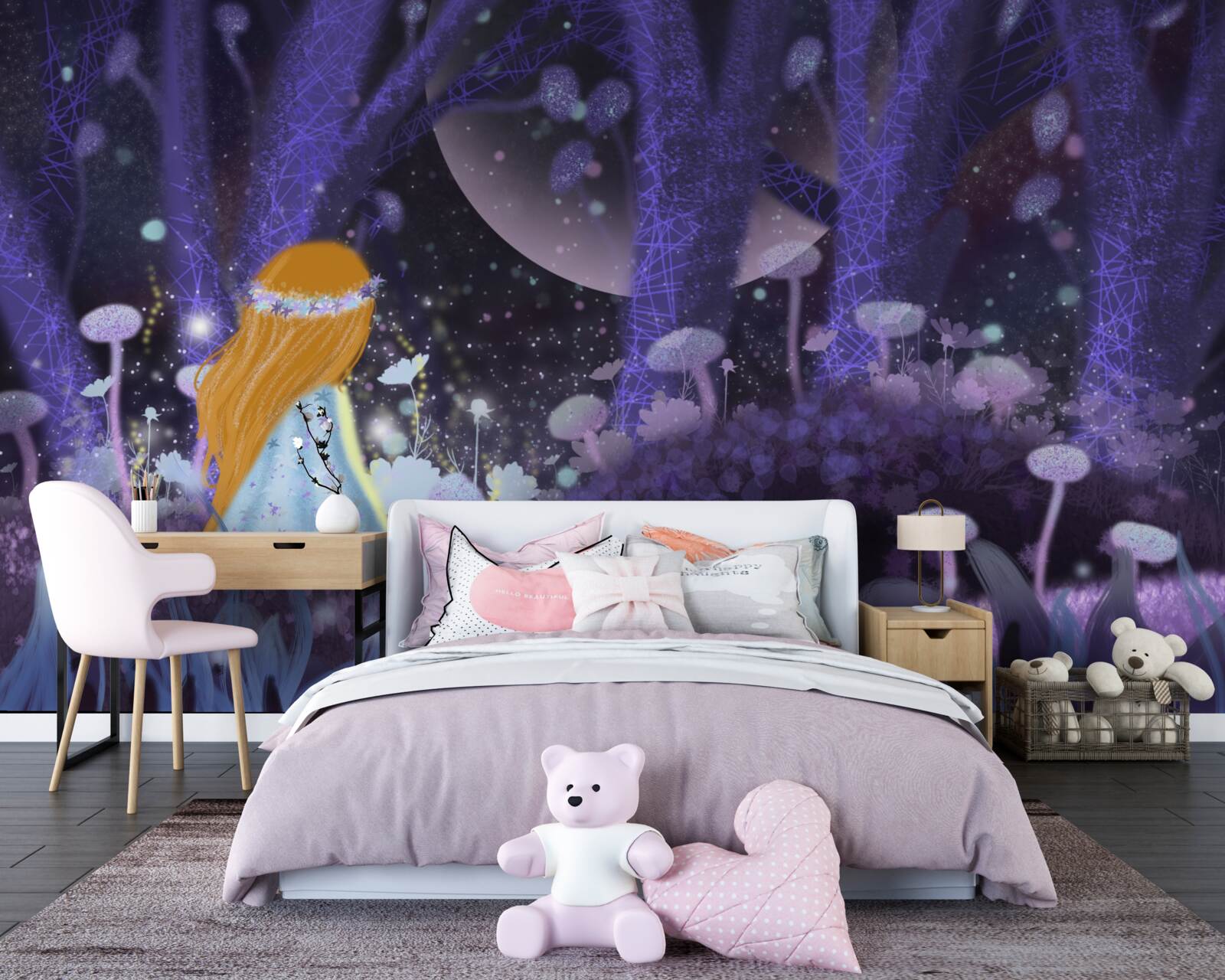 Fototapet un copil în regatul magic al copacilor