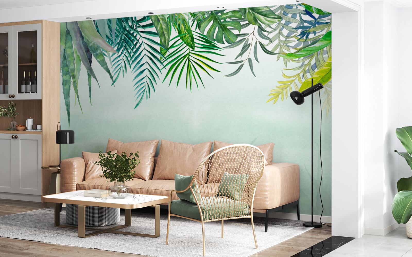 Fototapet ceață de dimineață în verde tropical