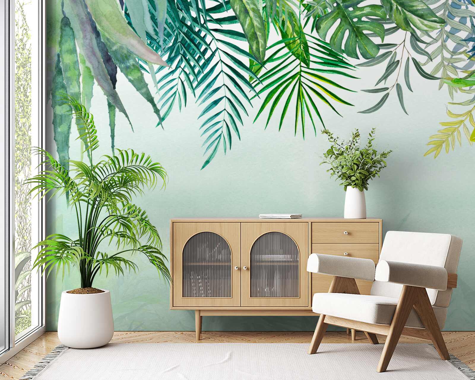 Fototapet ceață de dimineață în verde tropical