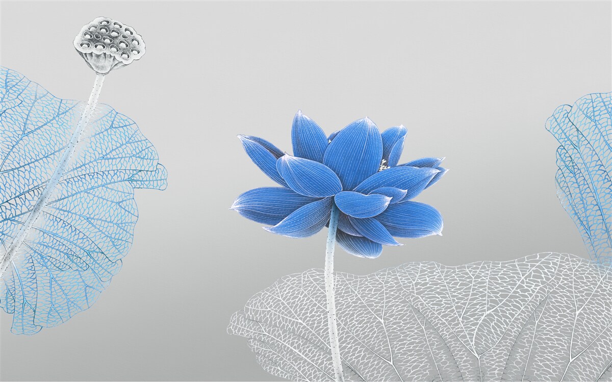 Fototapet floare de sticlă albastră