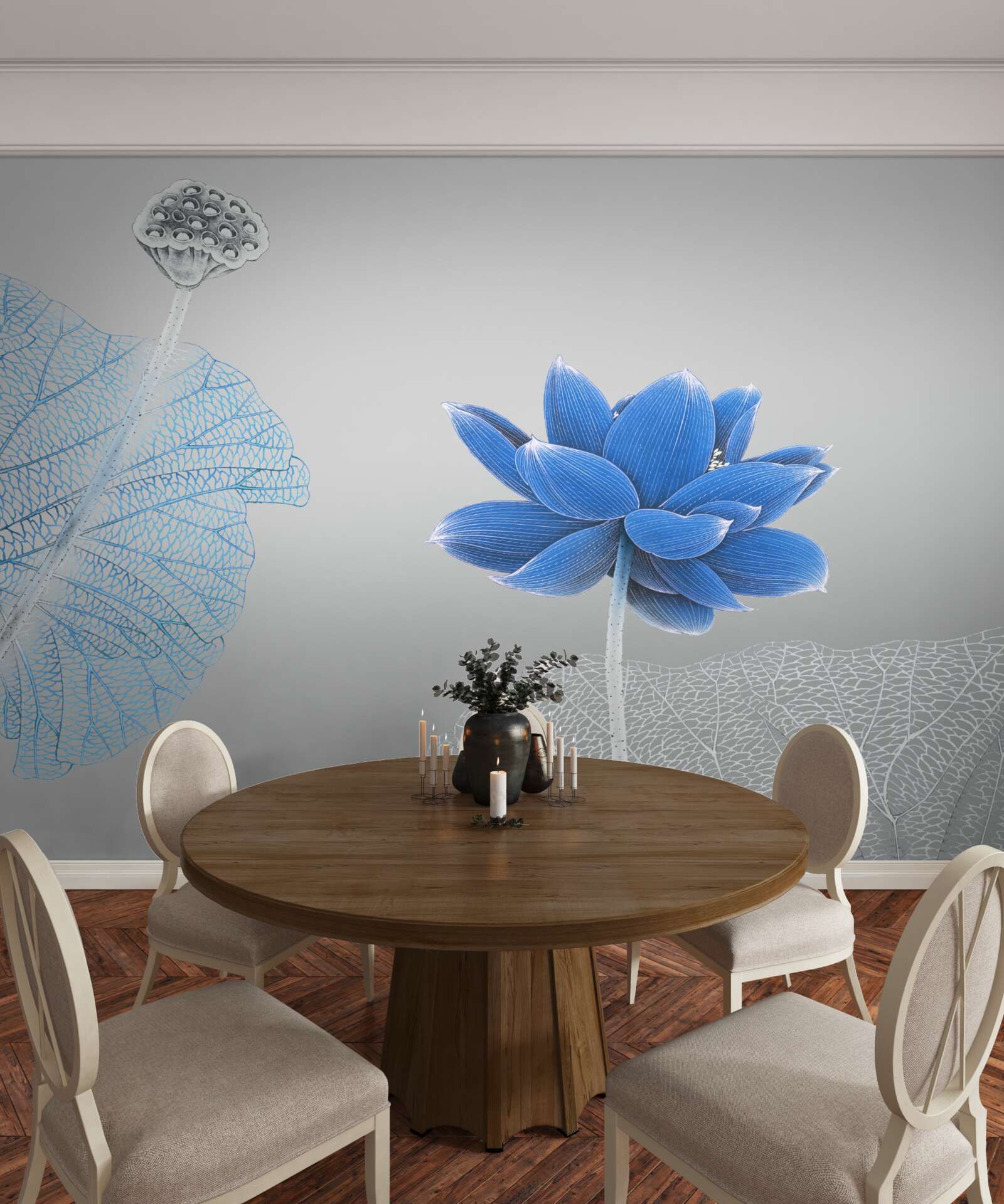 Fototapet floare de sticlă albastră