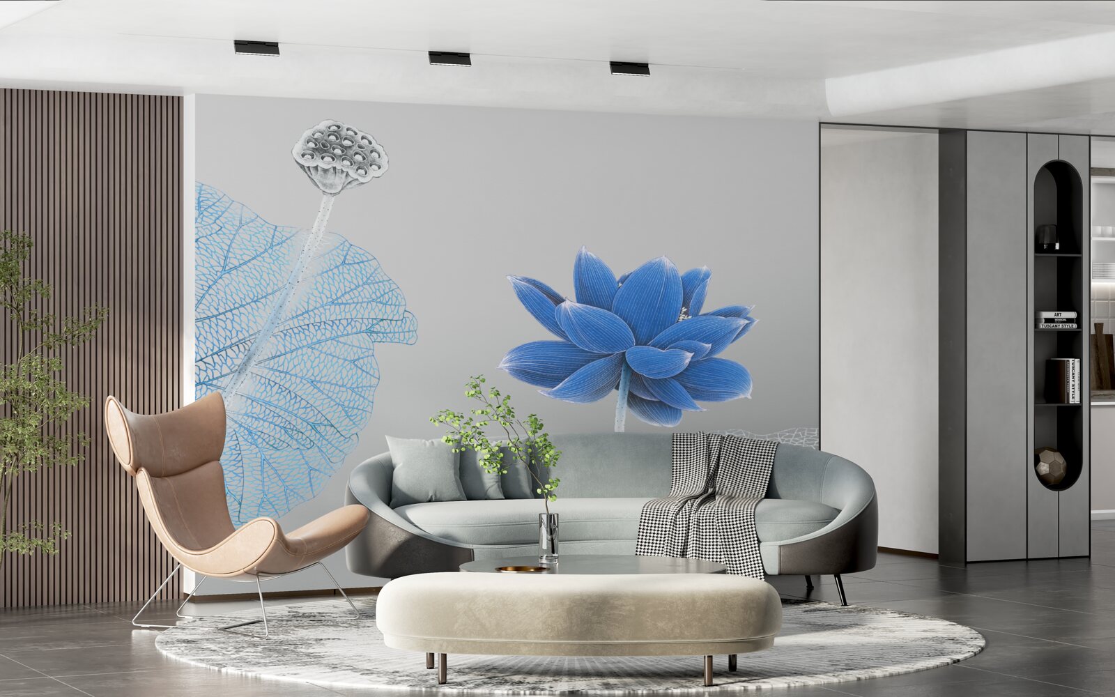 Fototapet floare de sticlă albastră