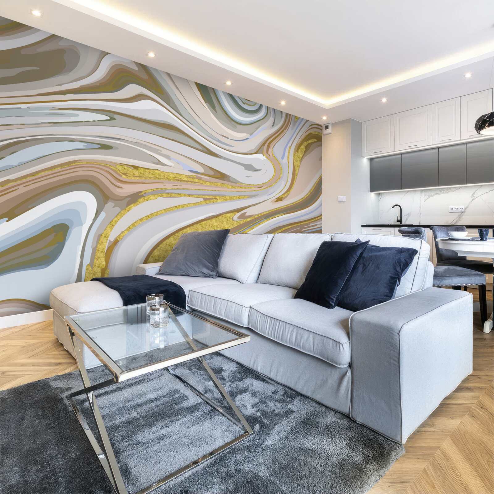 Fototapet Combinație de granule de nisip în timpul unei furtuni