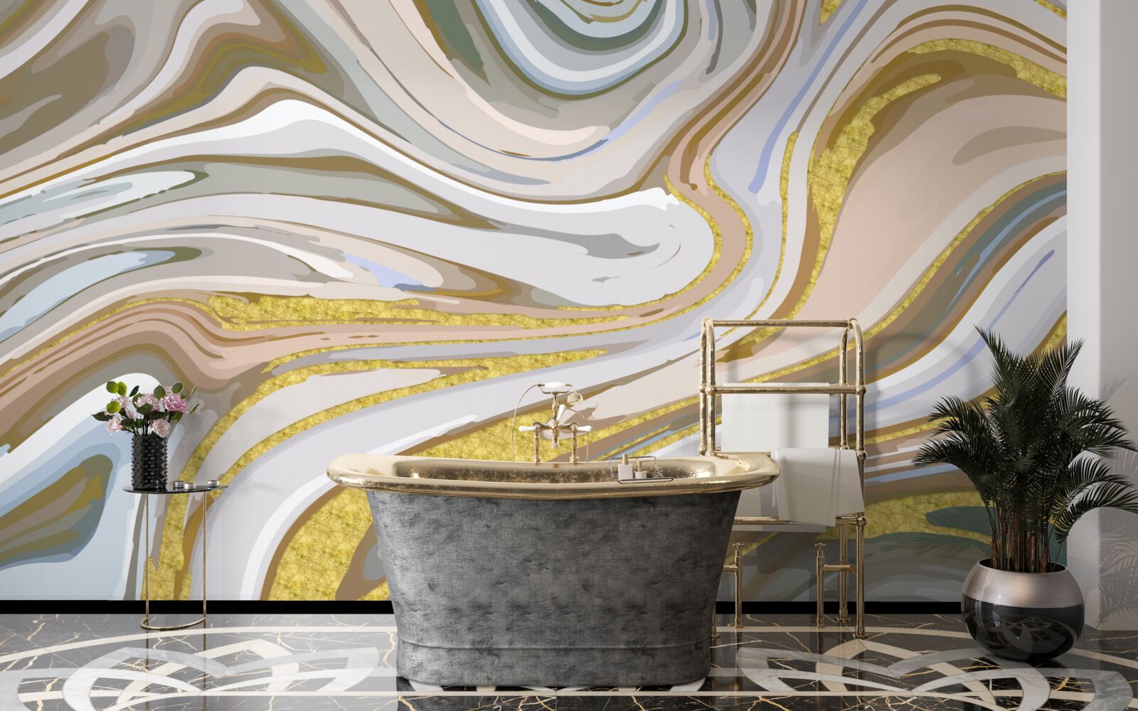 Fototapet Combinație de granule de nisip în timpul unei furtuni